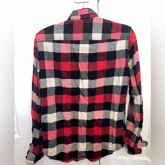 American Eagle Red and Black Flannel Button-Up Shirt, size small 🦅 - Picture 2 of 6